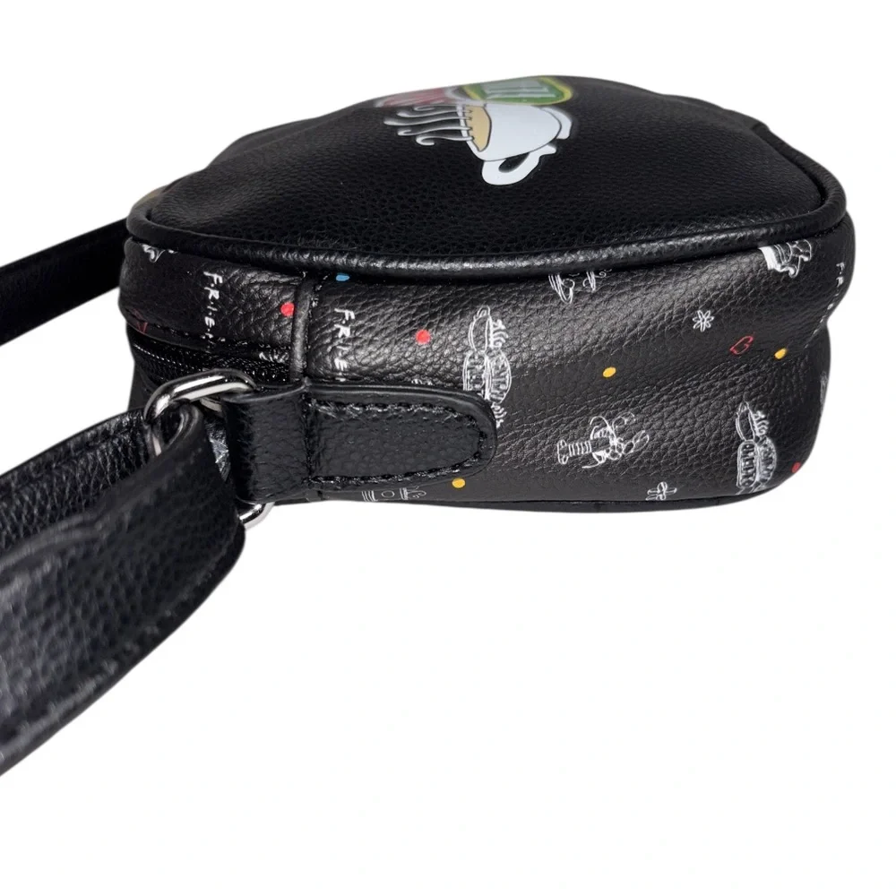 Friends Central Perk Logo Crossbody Black Bag Zip Top Closure by Daniele Nicole - Picture 9 of 16